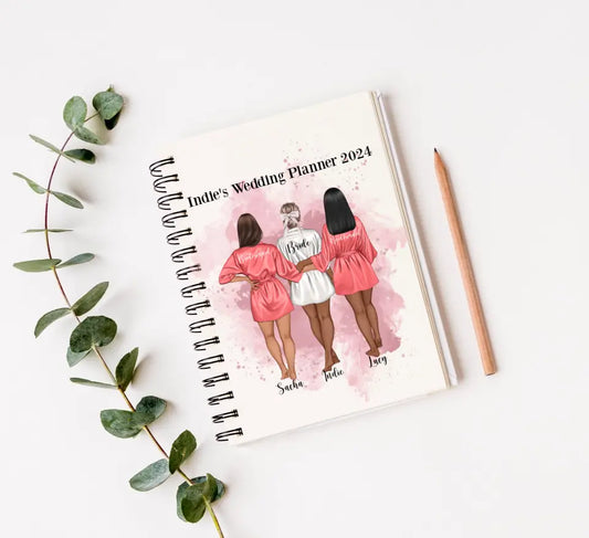 Bride & Bridesmaids A5 Notebook(3 Girls)