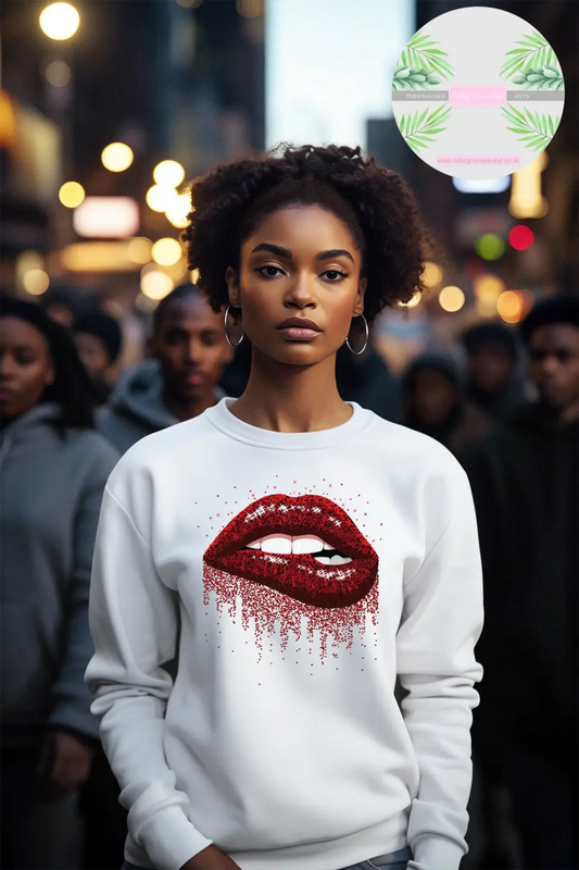 Women's Glitter Lips Sweater