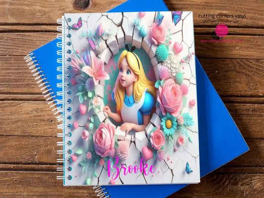 Alice in wonderland A5 3D Affect Notebook
